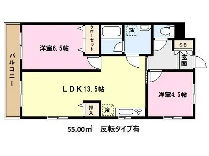 ウエストパレス蕨II(2LDK/5階)の間取り写真