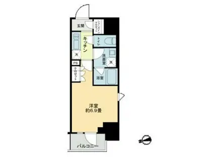 ザ・ライオンズフォーシア鶴見(1K/2階)の間取り写真