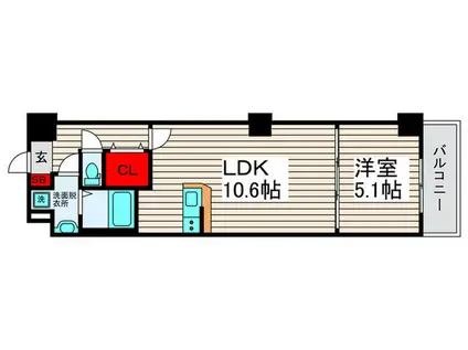 アルファコート西新井(1LDK/4階)の間取り写真