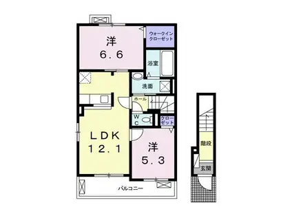 プランドールスギ A(2LDK/2階)の間取り写真