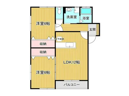 ハーモニーガーデン(2LDK/1階)の間取り写真