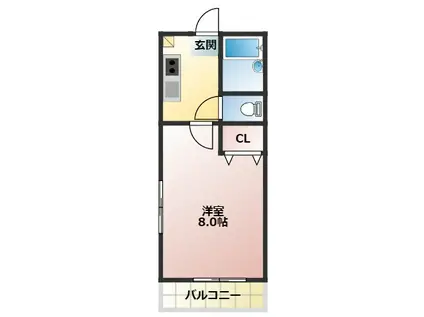 ハイツ・S・T(1K/2階)の間取り写真