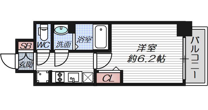 スプランディッド新大阪ウエスト(1K/10階)の間取り写真