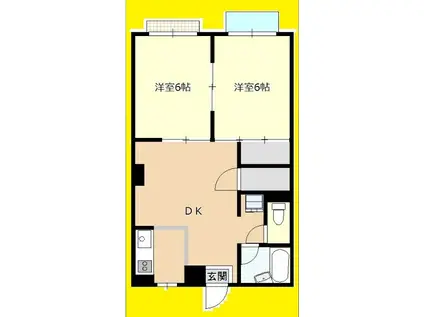 キンガハイツ橋本(2LDK/3階)の間取り写真