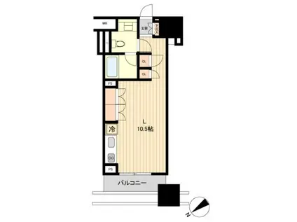 プロスペクトKALON三ノ輪(ワンルーム/4階)の間取り写真