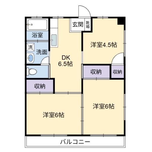 冨田コーポ(3DK/2階)の間取り写真