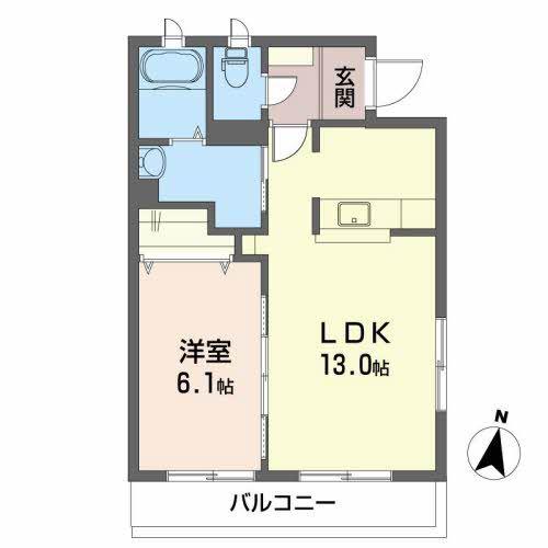 ビエナ弓の町(1LDK/2階)の間取り写真