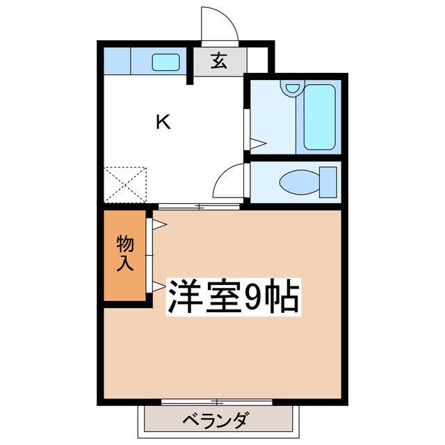 サープラスあがた(1K/2階)の間取り写真