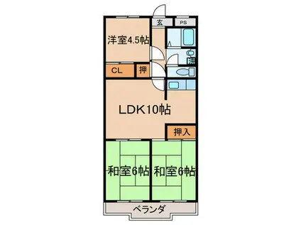グランドメゾン浅田(3LDK/3階)の間取り写真