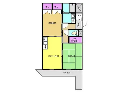 パークマンションIII(2DK/1階)の間取り写真