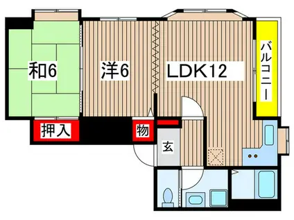 イーストセブン本千葉(2LDK/3階)の間取り写真