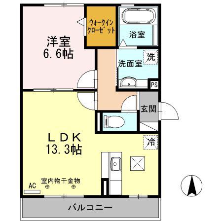 メゾン SOIEII(1LDK/1階)の間取り写真