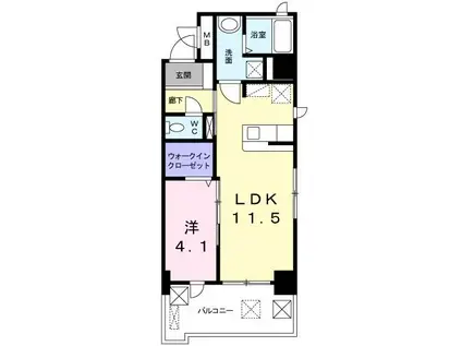 ビリーヴルーム(1LDK/2階)の間取り写真