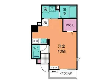 ユアメゾン イースト(ワンルーム/1階)の間取り写真