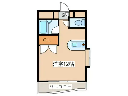 第2山美ビル(ワンルーム/4階)の間取り写真