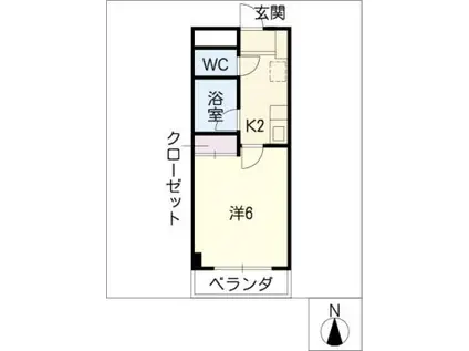 ゴールドグランパス(1K/3階)の間取り写真