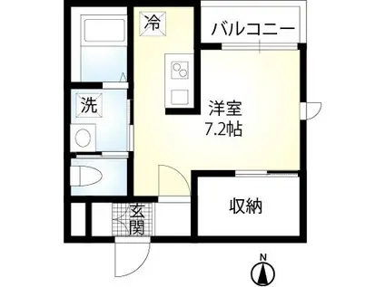 BLANCHE(ワンルーム/1階)の間取り写真