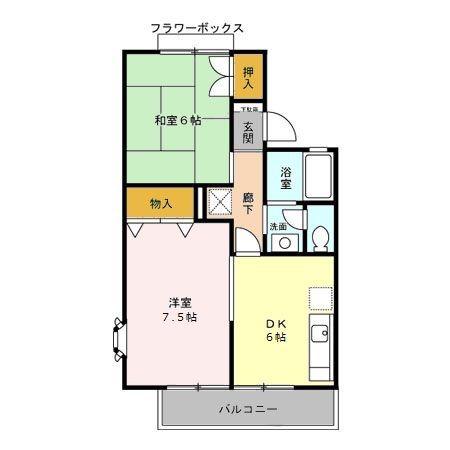 ストークコートN(2DK/1階)の間取り写真