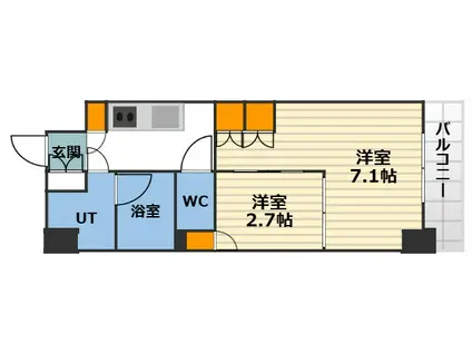 ウエリスアーバン守口(2K/7階)の間取り写真