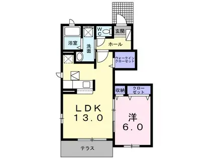 ルミナリエ(1LDK/1階)の間取り写真
