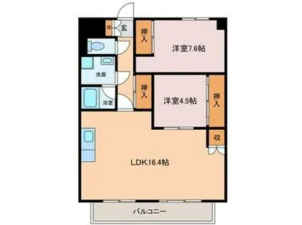 第一プリンスビル(ワンルーム/5階)の間取り写真