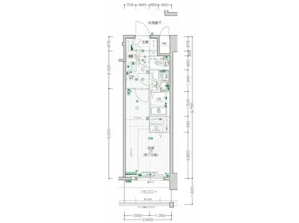 エスリード ザ・レガリア新栄ALTAIER(1K/2階)の間取り写真