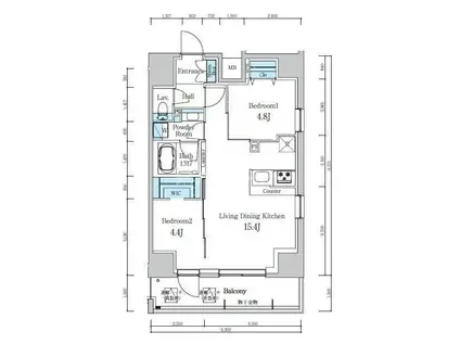 デュオフラッツ葛西(2LDK/7階)の間取り写真