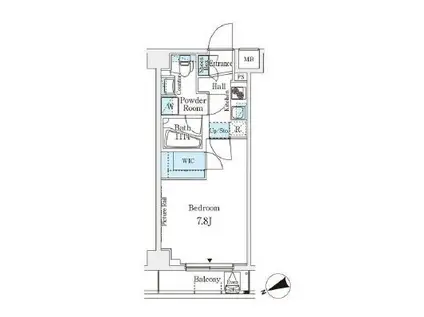 アジールコート山手動坂(1K/3階)の間取り写真