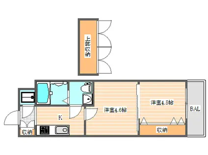 NO46 Vプロジェクト2100天神(2K/9階)の間取り写真