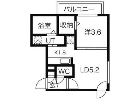 BLANC BONHEUR SOEN(1DK/3階)の間取り写真