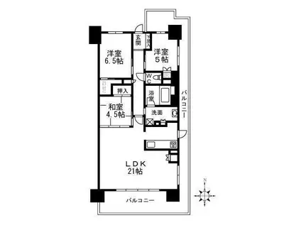 プラウド茨木西中条マークス(3LDK/8階)の間取り写真