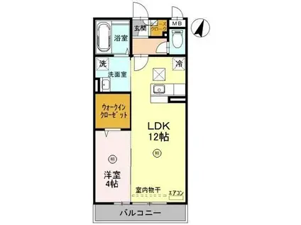 ヴェルドミール II(1LDK/3階)の間取り写真