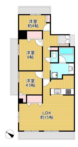 グランプラーザ新越谷(3LDK/1階)の間取り写真