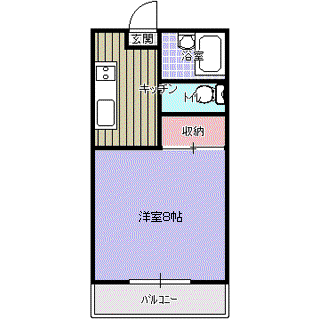プレジール小白川A(1K/2階)の間取り写真
