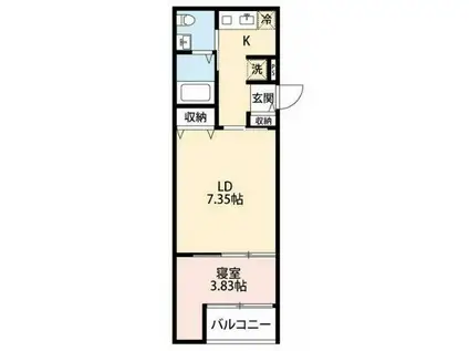 VAU HOUSE青葉の森(1LDK/1階)の間取り写真