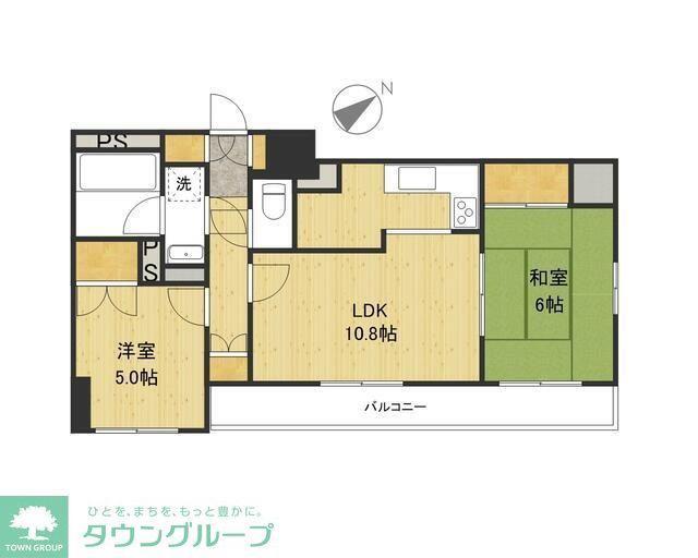 パークユイット立川(2LDK/3階)の間取り写真