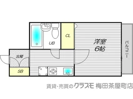エスリード 北梅田(1K/5階)の間取り写真