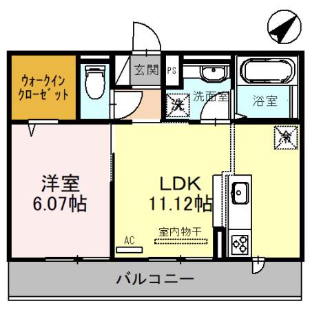 フラン小柿(1LDK/3階)の間取り写真