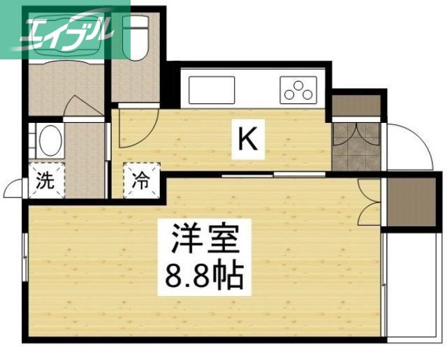 ノアール(1K/1階)の間取り写真