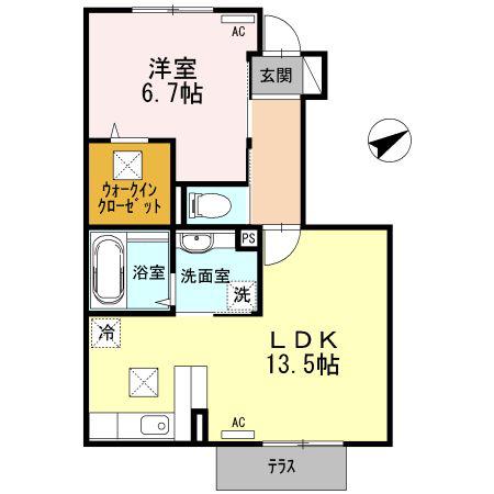 ＪＲ山陽本線 徳山駅 バス乗車時間：10分 最寄りバス停で下車 徒歩3分 2階建 築15年(1LDK/1階)の間取り写真