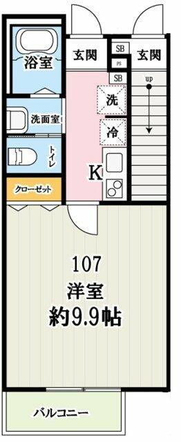 キャメル狭山市入間川(1K/1階)の間取り写真