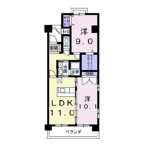 カーサソレアード(2LDK/5階)の間取り写真