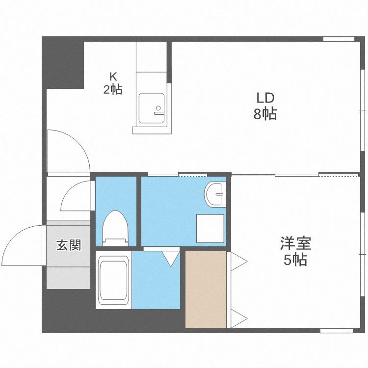ニアステーション宮の沢(1LDK/4階)の間取り写真