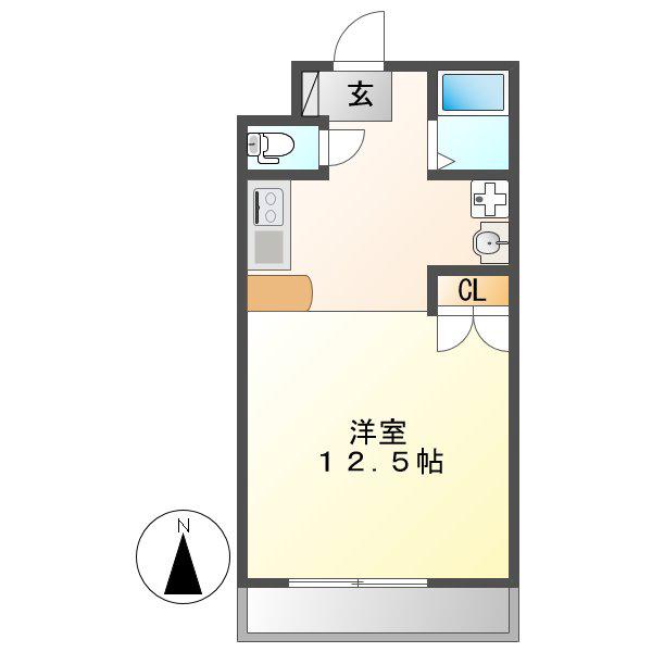 THUマンション(1K/3階)の間取り写真