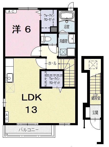 シースター(1LDK/2階)の間取り写真