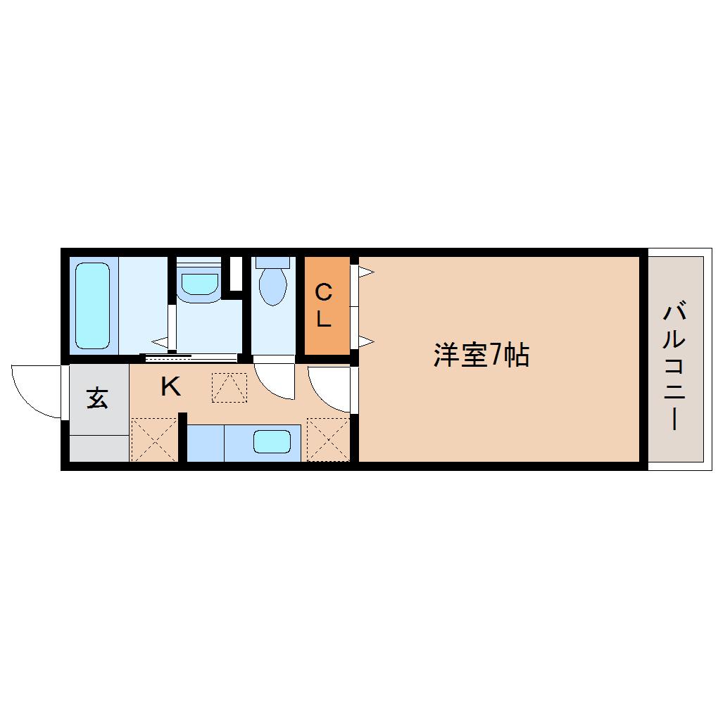 コメンサール(1K/1階)の間取り写真