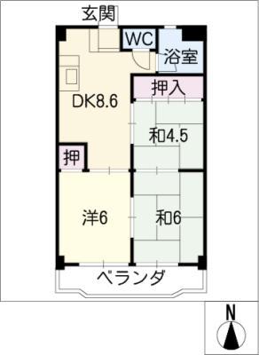 メゾン横町(3DK/1階)の間取り写真