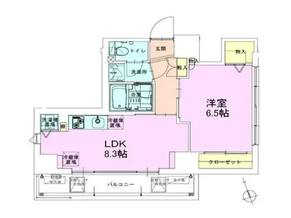 駒込レジデンス壱番館(1LDK/5階)の間取り写真