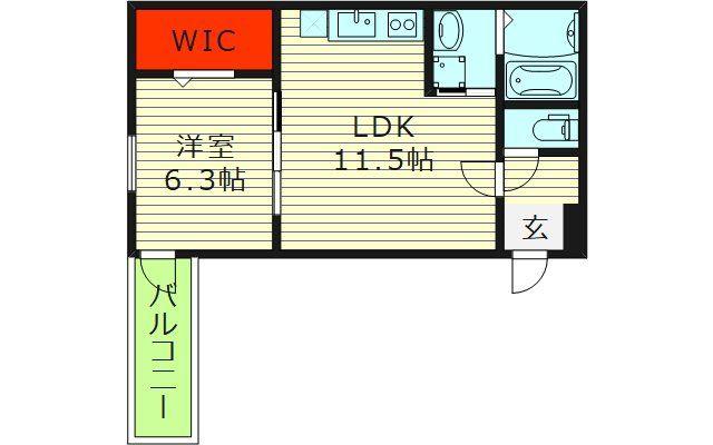 JTガーデン徳庵(1LDK/3階)の間取り写真