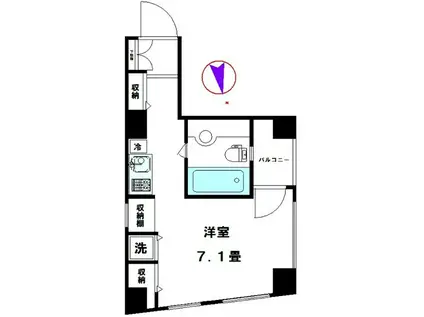 マリオン門前仲町(ワンルーム/7階)の間取り写真